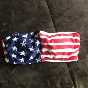 American Flag bandeau bikini top